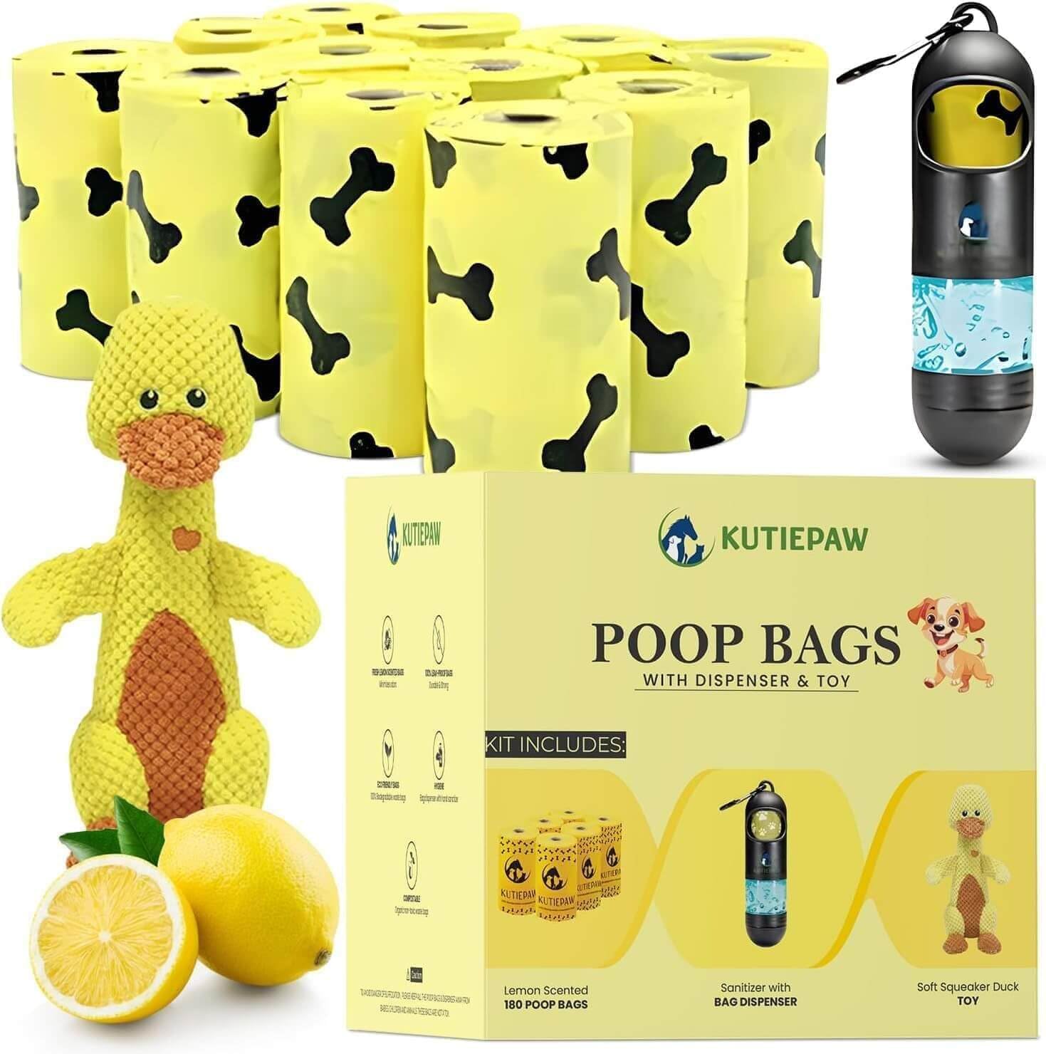Amazon.co.jp: KutiePaw 180 レモンの香り うんちバッグ アヒルの